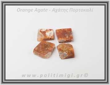 Αχάτης Πορτοκαλί Επίπεδη Τετράγωνη Χάντρα 2,5-3,5cm 12-19gr