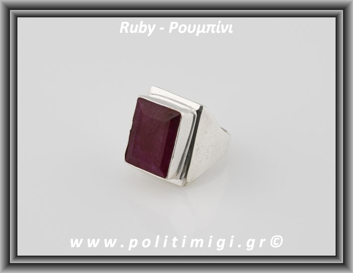 Ρουμπίνι Ταγιέ Δαχτυλίδι Ανδρικό 16,5gr 2x1,3x0,8cm σε κράμα ορείχαλκου Νο60