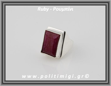 Ρουμπίνι Ταγιέ Δαχτυλίδι Ανδρικό 16,9gr 2x1,5x0,8cm σε κράμα ορείχαλκου Νο61