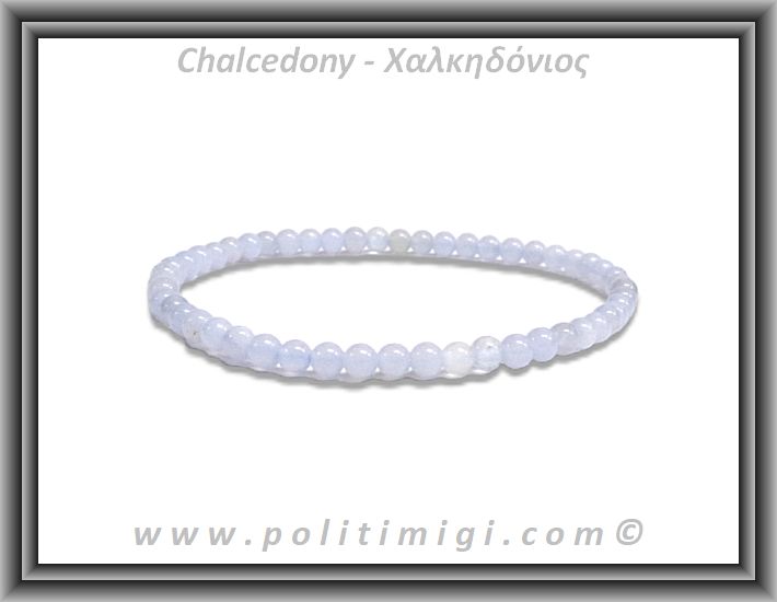 Χαλκηδόνιος Blue Lace Βραχιόλι 4mm Χαλκηδόνιος Blue Lace Βραχιόλι 4mm