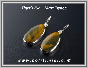 Μάτι Τίγρης-Γεράκι Σκουλαρίκια 003 8,7gr 4,5x1,3cm Ασήμι 925