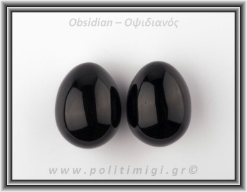 Οψιδιανός Μαύρος-Δάκρυ του Απάτσι Αυγό 61-70gr 4,5x3,5cm