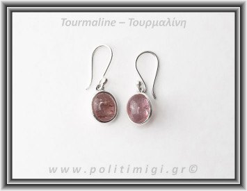 Τουρμαλίνη Ροζ - Ροσσμανίτης Σκουλαρίκια 4,8gr 3cm Ασήμι 925