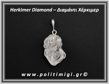 Διαμάντι Χέρκιμερ Μενταγιόν 12,7gr 5x2cm Ασήμι 925