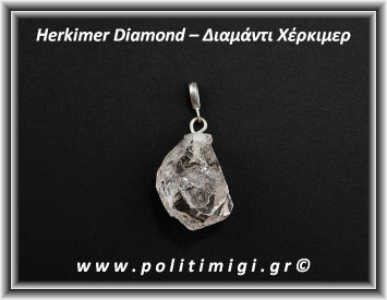 Διαμάντι Χέρκιμερ Μενταγιόν 12,4gr 4,5x2cm Ασήμι 925