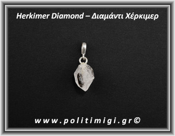 Διαμάντι Χέρκιμερ Μενταγιόν 3,8gr 3x1cm Ασήμι 925