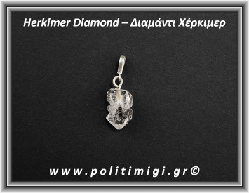 Διαμάντι Χέρκιμερ Μενταγιόν 3,1gr 3,5x1cm Ασήμι 925