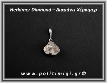 Διαμάντι Χέρκιμερ Μενταγιόν 3,5gr 3x1,5cm Ασήμι 925