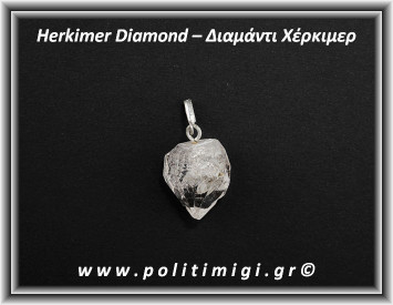 Διαμάντι Χέρκιμερ Μενταγιόν 9gr 3,5x2cm Ασήμι 925