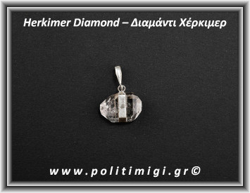 Διαμάντι Χέρκιμερ Μενταγιόν 3,5gr 2,5x2cm Ασήμι 925