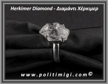 Διαμάντι Χέρκιμερ Δαχτυλίδι 5,7gr 2x1,3x1cm Νο57 Ασήμι 925