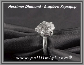 Διαμάντι Χέρκιμερ Δαχτυλίδι 5gr 1,6x1,5x1,2cm Νο60 Ασήμι 925