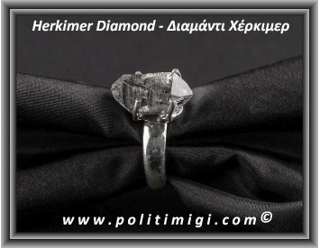 Διαμάντι Χέρκιμερ Δαχτυλίδι 6,2gr 1,8x1,1x0,9cm Νο57 Ασήμι 925