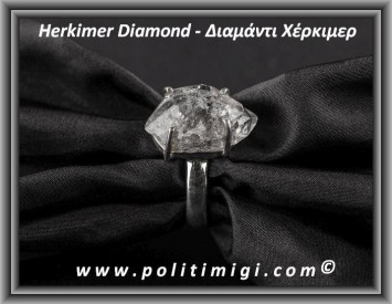 Διαμάντι Χέρκιμερ Δαχτυλίδι 6gr 2x1,2x1cm Νο57 Ασήμι 925