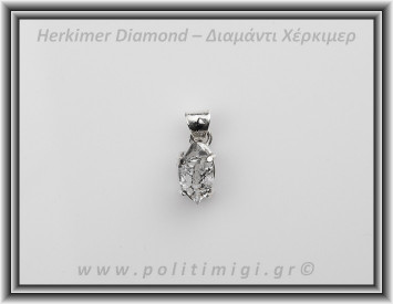Διαμάντι Χέρκιμερ Μενταγιόν 1,5x0,8cm 2,9gr Ασήμι 925