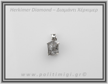 Διαμάντι Χέρκιμερ Μενταγιόν 1,5x1cm 2,9gr Ασήμι 925