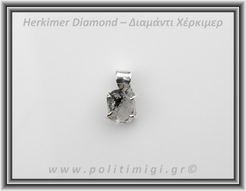 Διαμάντι Χέρκιμερ Μενταγιόν 1,5x1cm 2,9gr Ασήμι 925
