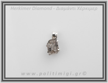 Διαμάντι Χέρκιμερ Μενταγιόν 1,7x1cm 2,9gr Ασήμι 925
