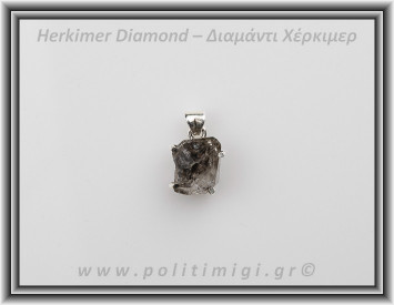 Διαμάντι Χέρκιμερ Μενταγιόν 1,5x1cm 3,2gr Ασήμι 925