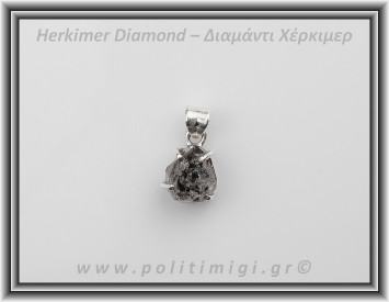 Διαμάντι Χέρκιμερ Μενταγιόν 1,6x1,1cm 3,2gr Ασήμι 925