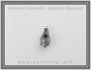 Διαμάντι Χέρκιμερ Μενταγιόν 1,7x1cm 3,2gr Ασήμι 925