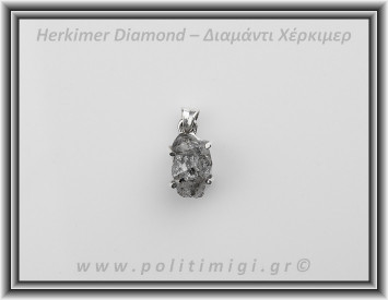 Διαμάντι Χέρκιμερ Μενταγιόν 1,9x1cm 3,2gr Ασήμι 925