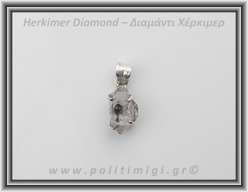 Διαμάντι Χέρκιμερ Μενταγιόν 2,2x1cm 3,2gr Ασήμι 925