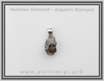 Διαμάντι Χέρκιμερ Μενταγιόν 2x1cm 3,3gr Ασήμι 925
