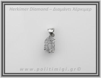 Διαμάντι Χέρκιμερ Μενταγιόν 1,5x0,8cm 3,4gr Ασήμι 925