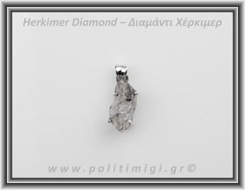 Διαμάντι Χέρκιμερ Μενταγιόν 2x1cm 3,4gr Ασήμι 925