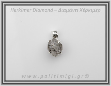 Διαμάντι Χέρκιμερ Μενταγιόν 1,8x1,2cm 3,5gr Ασήμι 925
