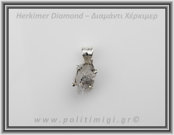 Διαμάντι Χέρκιμερ Μενταγιόν 2x1cm 3,6gr Ασήμι 925