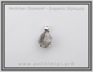 Διαμάντι Χέρκιμερ Μενταγιόν 1,5x1,2cm 3,9gr Ασήμι 925