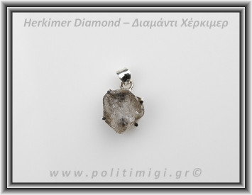 Διαμάντι Χέρκιμερ Μενταγιόν 2x1,5cm 3,9gr Ασήμι 925