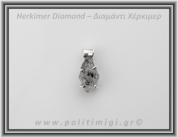 Διαμάντι Χέρκιμερ Μενταγιόν 2x1cm 3gr Ασήμι 925
