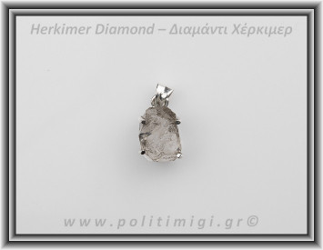 Διαμάντι Χέρκιμερ Μενταγιόν 1,8x1cm 4,1gr Ασήμι 925