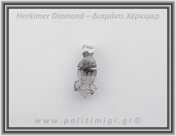Διαμάντι Χέρκιμερ Μενταγιόν 2x1cm 4,1gr Ασήμι 925