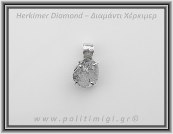 Διαμάντι Χέρκιμερ Μενταγιόν 1,5x1,2cm 4,3gr Ασήμι 925