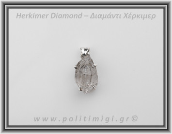 Διαμάντι Χέρκιμερ Μενταγιόν 2x1cm 4,3gr Ασήμι 925