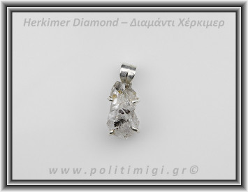 Διαμάντι Χέρκιμερ Μενταγιόν 2x1cm 4,3gr Ασήμι 925