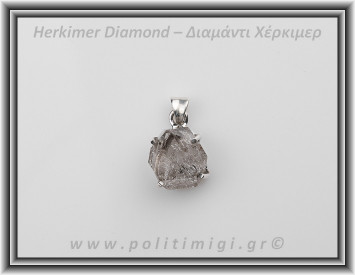 Διαμάντι Χέρκιμερ Μενταγιόν 1,8x1,3cm 4,4gr Ασήμι 925