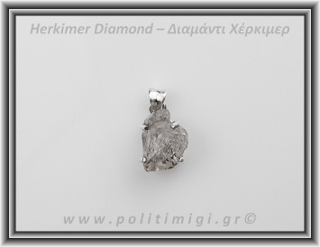 Διαμάντι Χέρκιμερ Μενταγιόν 2x1,3cm 4,7gr Ασήμι 925