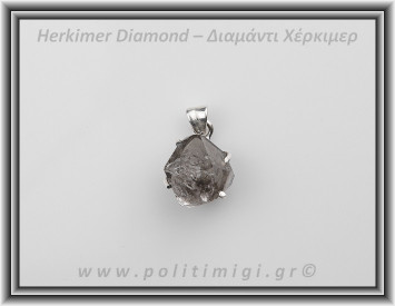 Διαμάντι Χέρκιμερ Μενταγιόν 2x1,5cm 4,9gr Ασήμι 925