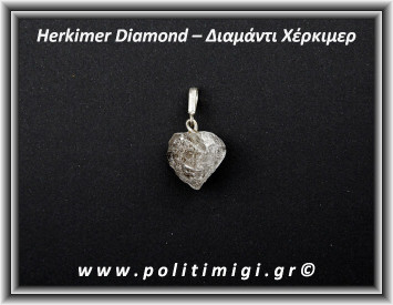Διαμάντι Χέρκιμερ Μενταγιόν 2,2x2cm 4gr Ασήμι 925