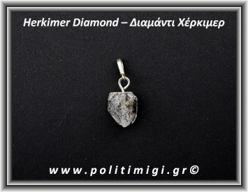 Διαμάντι Χέρκιμερ Μενταγιόν 2,5x1,5cm 4gr Ασήμι 925