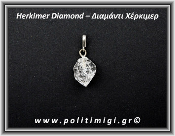 Διαμάντι Χέρκιμερ Μενταγιόν 2,5x1,5cm 4gr Ασήμι 925