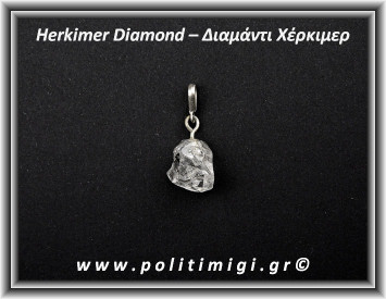 Διαμάντι Χέρκιμερ Μενταγιόν 2,5x2,5cm 4gr Ασήμι 925