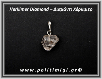 Διαμάντι Χέρκιμερ Μενταγιόν 2,5x2cm 4gr Ασήμι 925
