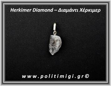 Διαμάντι Χέρκιμερ Μενταγιόν 2,7x1,3cm 4gr Ασήμι 925