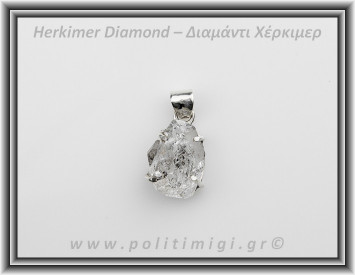 Διαμάντι Χέρκιμερ Μενταγιόν 2,5x1,5cm 5,2gr Ασήμι 925